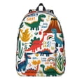 thumbnail image 1 of Cute Dinosaur Pattern Backpack for School,Cute School Bag,Schoolbag with Adjustable Shoulder Straps & Padded Back,15.7"x11.8"x5.5", 1 of 5