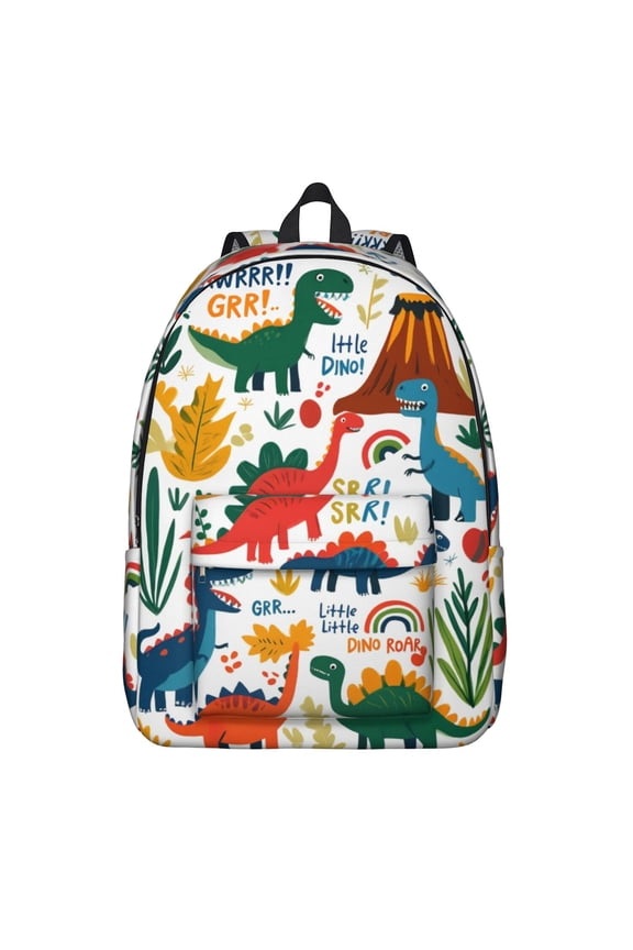 Cute Dinosaur Pattern Backpack for School,Cute School Bag,Schoolbag with Adjustable Shoulder Straps & Padded Back,15.7"x11.8"x5.5"