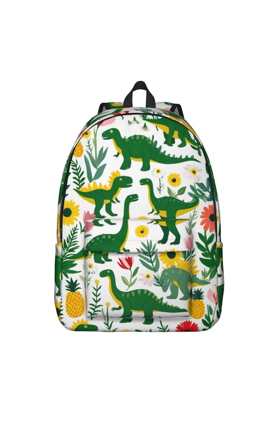 Cute Dinosaur Pattern Backpack for School,Cute School Bag,Schoolbag with Adjustable Shoulder Straps & Padded Back,15.7"x11.8"x5.5"