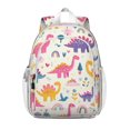 thumbnail image 1 of Cute Dinosaur Pattern Backpack for School,Cute School Bag,Schoolbag with Adjustable Shoulder Straps & Padded Back,15"x11.42"x5.5", 1 of 6