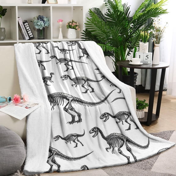 Cute Dinosaur Pattern Blanket,Comfortable Soft Flannel Throw Blanket,All Season,Warm Lightweight Blankets for Sofa Bed Couch Living Room Chair,40"x50"(100x130cm)