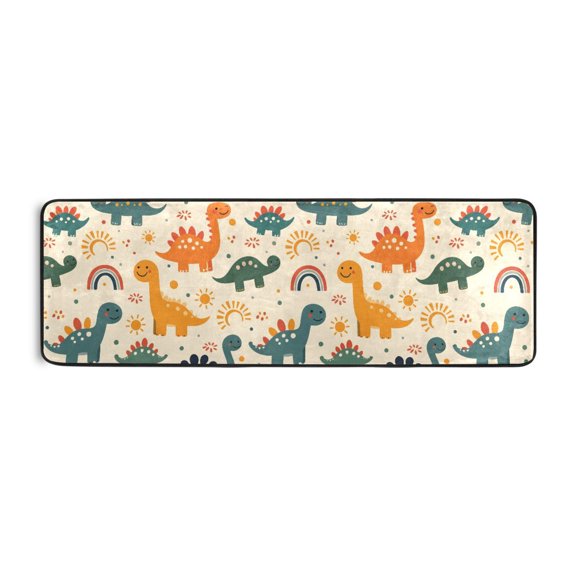 Cute Dinosaur Pattern Runner Rug 24x72 Inch Cushioned Non Slip Soft Absorbent Floor Mat