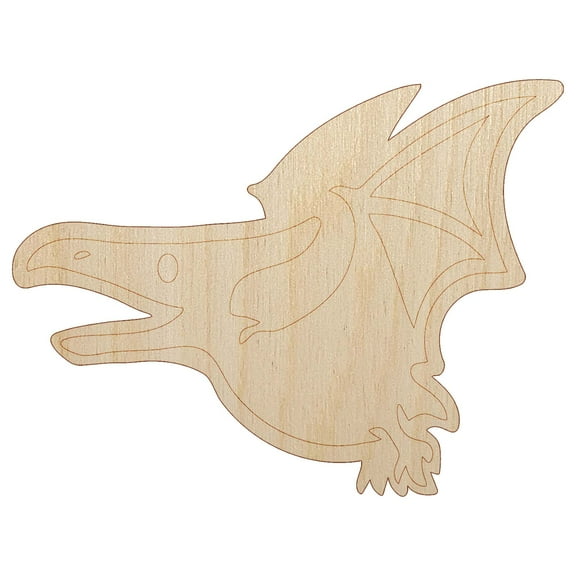 Cute Dinosaur Pterodactyl Pteranodon Flying Wood Shape Unfinished Piece Cutout Craft DIY Projects - 4.70 Inch Size - 1/4 Inch Thick
