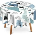 thumbnail image 1 of Cute Dinosaur Round Table Cloth 60 Inch,Hand Drawn Tablecloth Waterproof Stain Wrinkle Resistant Washable Circle Table Cover for Home Kitchen Dining Room Party Outdoor Picnic, 1 of 6