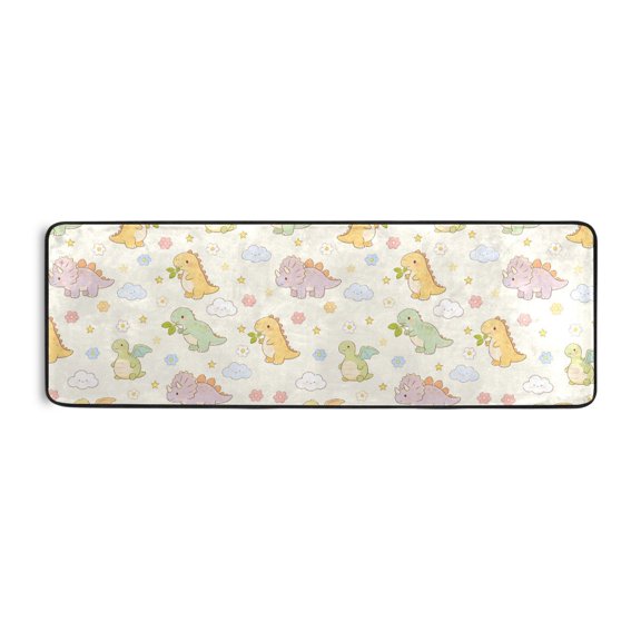 Cute Dinosaur Runner Rug 24x72 Inch Cushioned Non Slip Soft Absorbent Floor Mat