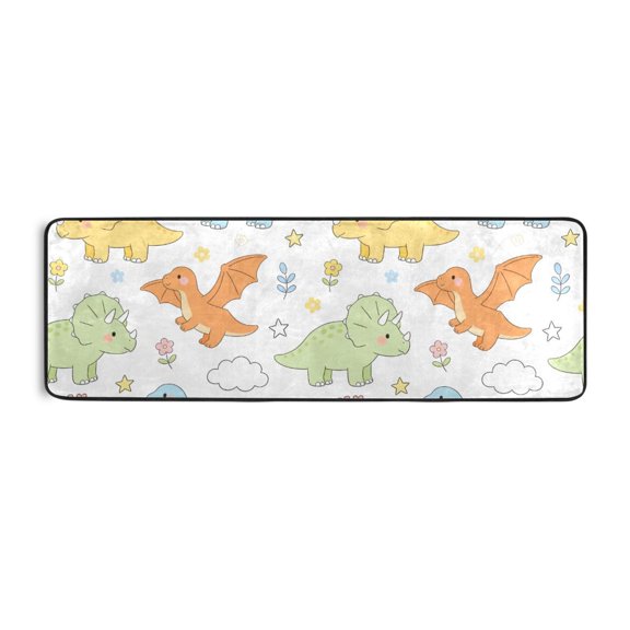 Cute Dinosaur Runner Rug 24x72 Inch Cushioned Non Slip Soft Absorbent Floor Mat
