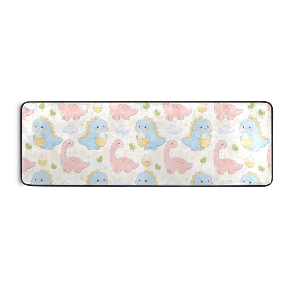 Cute Dinosaur Runner Rug 24x72 Inch Cushioned Non Slip Soft Absorbent Floor Mat