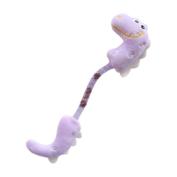 Cute Dinosaur Shaped Plush Cat Toy with Silvervine Gall Fruit, Interactive Mesh Spring Teaser for Indoor Cat Teething and Molar Relief, Fun Crinkle Sound Activity Toy - Purple