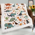 thumbnail image 1 of Cute Dinosaur Sherpa Blanket Throw Blanket For Bed Chair Sofa Blanket For Women Men Blanket Microfiber, 1 of 8