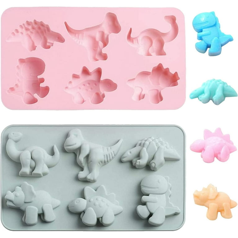 Cute Dinosaur Silicone Cake Molds, 6 Grids Different Shapes Candy