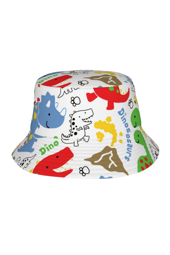 Cute Dinosaur T Rex Cartoon Bucket Hat,Packable Sun Cap,Max Protection For Uva,Perfect For Fishing Gardening Hiking Camping