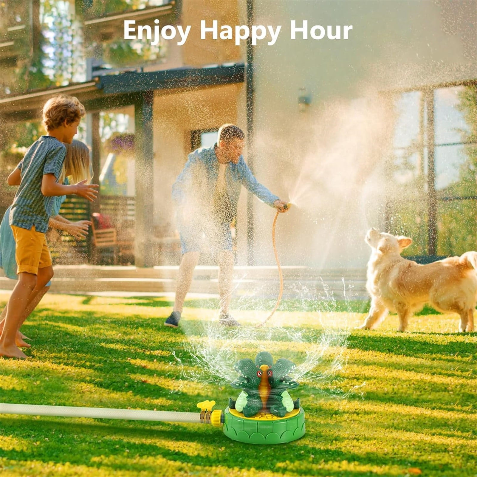 Cute Dinosaur Water Sprinkler Toy for Kids, Outdoor Summer Garden Lawn Spray Water Toy, Fun Water Play Toys for Backyard Pool Game Activities Boys Girls