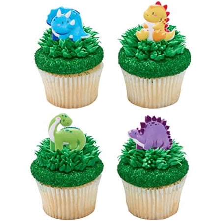 Cute Dinosaurs Birthday Cake Topper, by DecoPac (24 Count)