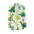 thumbnail image 1 of Cute Dinosaurs Green Mens Suits Shawl Collar Slim Fit Suit Mens Groom Jacket Tuxedos for Wedding Dress Evening, 1 of 5