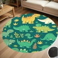 thumbnail image 1 of Cute Dinosaurs Green Round Carpet Living Room Bedroom Home Decoration Coffee Table Mat Lounge Rug Chair Mats, 1 of 5