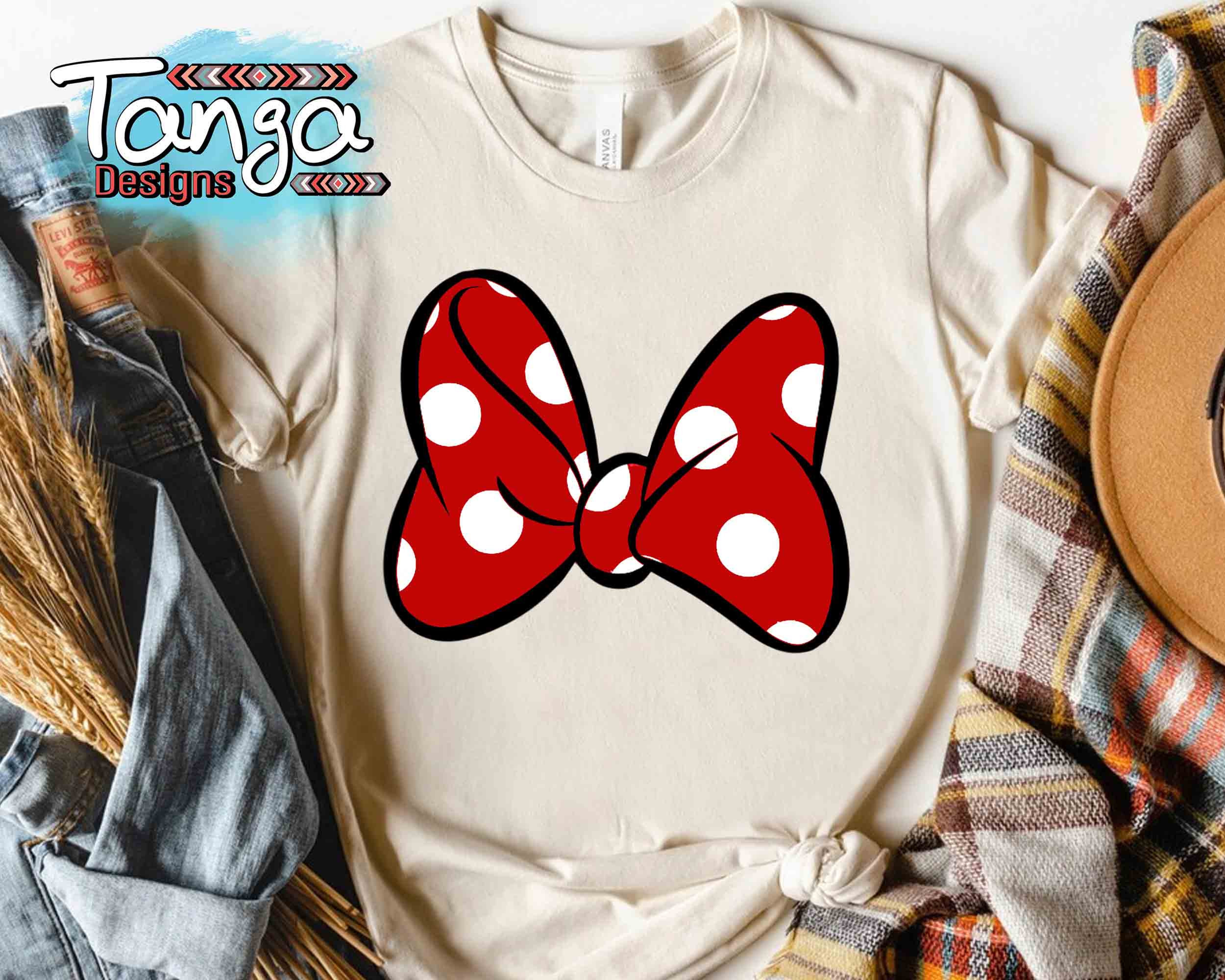 Cute Disney Mickey & Friends Minnie Mouse Big Bow Matching Shirt, Magic