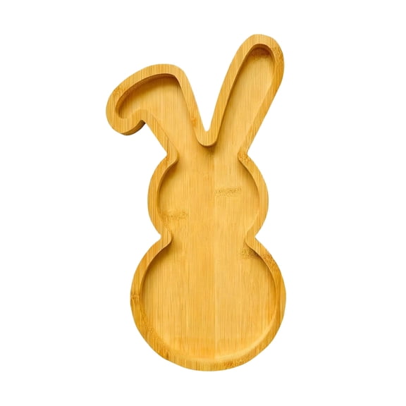 Cute Divided Fruit Tray – Easter Bunny Snack Platter for Outdoor Travel, Birthday & Christmas Party | Natural Serving Tray for Vegetables, Dip & Holiday Treats