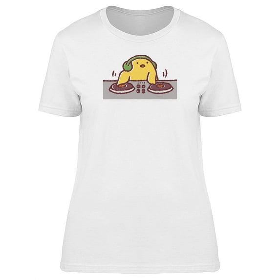 Cute Dj Chicken Cartoon T-Shirt Women -Image by Shutterstock, Female Small