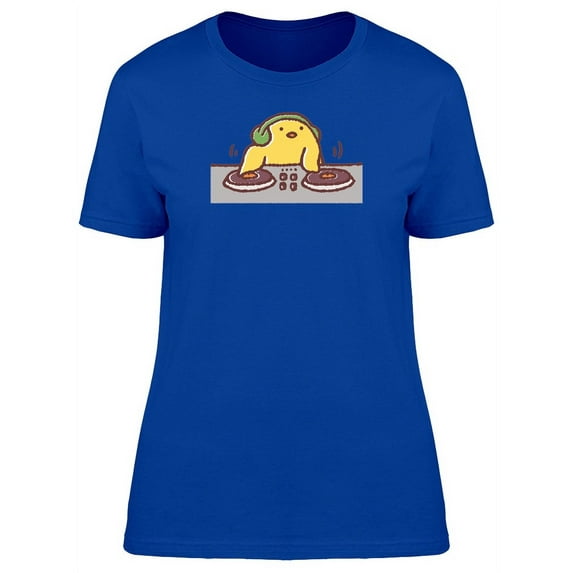 Cute Dj Chicken Cartoon T-Shirt Women -Image by Shutterstock, Female Small