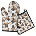 thumbnail image 1 of Cute Doberman and Dog Footprint Kitchen Oven Mitt and Pot Holder Sets 2 Pcs for Baking, Cooking and Grilling, Heat Resistant Up To 392 °F, 1 of 7