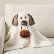 Cute Dog & Bat Halloween Decorative Pillow - Soft, No-Power Home Accent for Festive Atmosphere