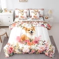 thumbnail image 1 of Cute Dog Bedding Comforter Sets 7 Pieces Corgi Bed in a Bag, Animal Themed Twin Bedding Sets Colorful Flower Floral Comforter Set, Red Roses Bedding Sets & Collections Puppy Decor, 1 of 4