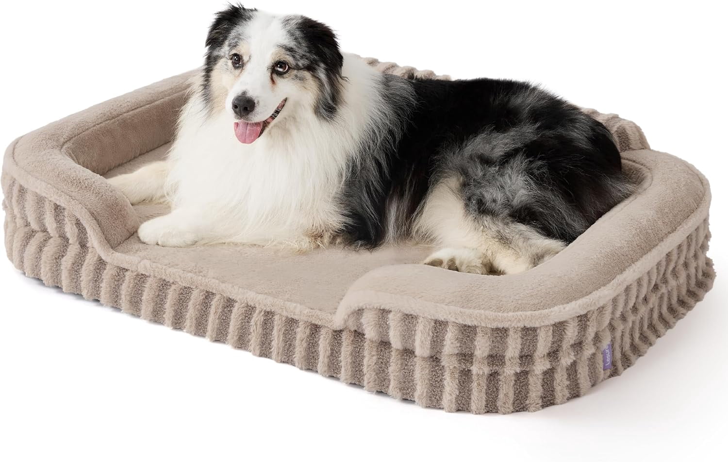 Cute Dog Beds for Extra Large Dogs, Orthopedic Waterproof XL Pet Bed with Sides, High Back Non-Slip and Egg-Crate Foam Big Dog Couch Sofa with Washable Removable Cover, Hazel