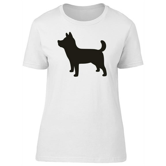Cute Dog Black Silhouette T-Shirt Women -Image by Shutterstock, Female Medium