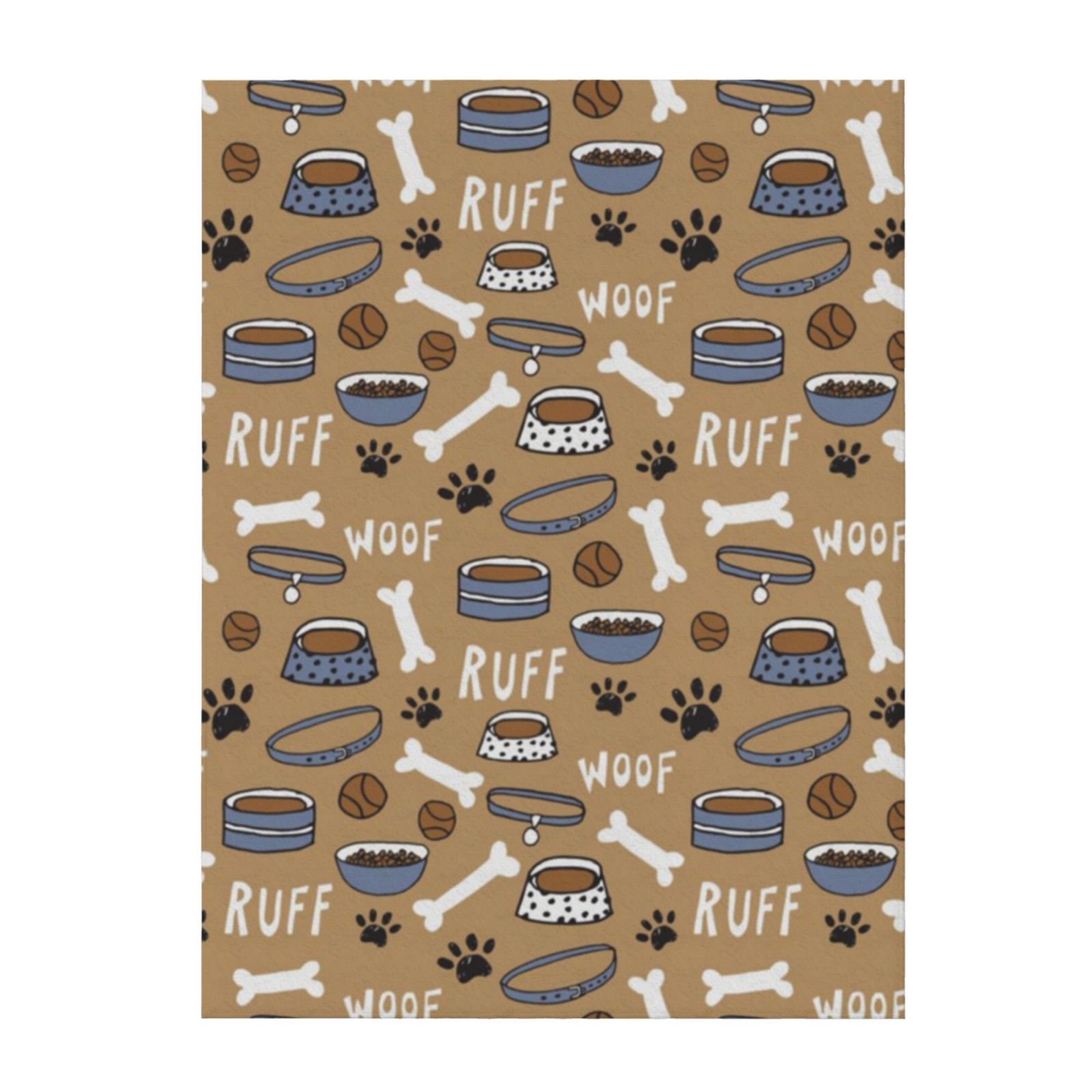 Cute Dog Bone Warm Flannel Fleece Plush Soft Sofa Throw Blanket As Bed