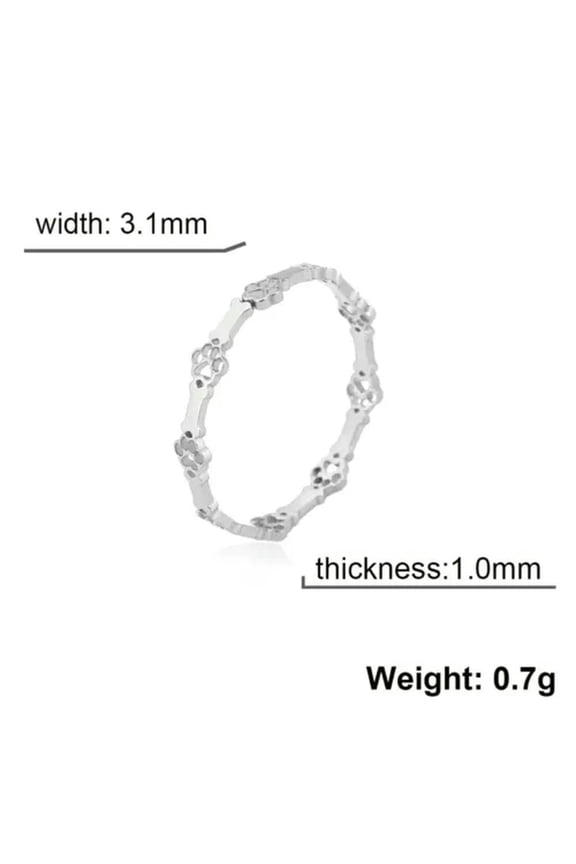 Cute Dog Cat Paw Bone Rings for Women Stainless Steel Open Finger Rings Jewelry
