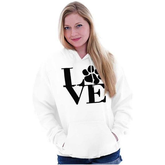 Cute Dog Cat Pet Lover Owner Paw Hoodie Sweatshirt Women Brisco Brands L