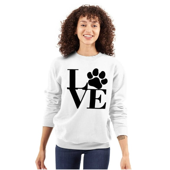 Cute Dog Cat Pet Lover Owner Paw Women Plus Size Crewneck Sweatshirt Brisco Brands 3X