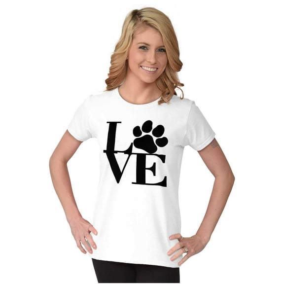 Cute Dog Cat Pet Lover Owner Paw Womens Slim Fit Graphic Tee Brisco Brands L