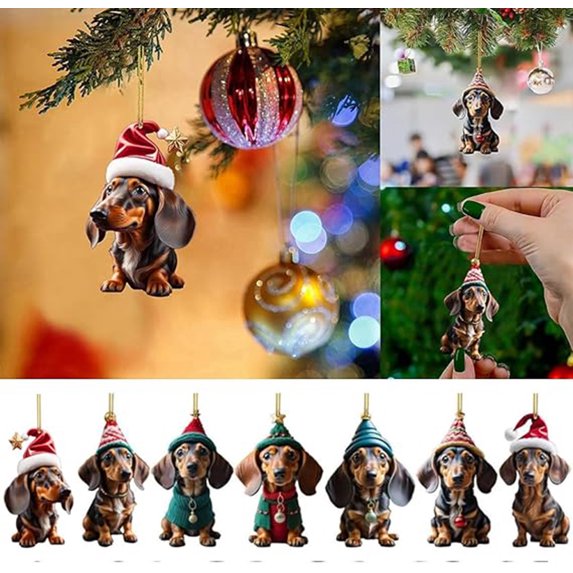 Cute Dog Christmas Ornaments - Funny Dog Xmas Decor Tree Hanging Tree Topper - 2023 Dog Christmas Decorations for Cat Lovers