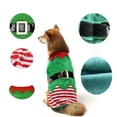 thumbnail image 1 of Cute Dog Christmas Outfit,Green Elf Pet with Red Collar and Gold Buckle,Small Dog Sweater for Small Dogs Winter Holiday Clothes,1 Pack, 1 of 6