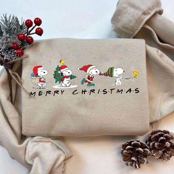 Cute Dog Christmas Sweatshirt, Snoopy Holiday T-Shirt, Retro Dog Santa Hoodie, Vintage Christmas Shirt