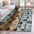 thumbnail image 1 of Cute Dog Claws Area Rug 4x6 Washable Rug Non Slip Farmhouse Blue Wooden Puppy Pawprints Large Area Rug Indoor Floor Carpet for Entryway Bedroom Kitchen Living Room Home Office Dining Room Nursery, 1 of 8