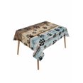 thumbnail image 1 of Cute Dog Claws Table Cloth, Farmhouse Blue Wooden Puppy Pawprints Waterproof Tablecloth for Rectangle Tables, Reusable Washable Fabric Table Cover for Restaurant Kitchen Dining Tables 52"x70", 1 of 6
