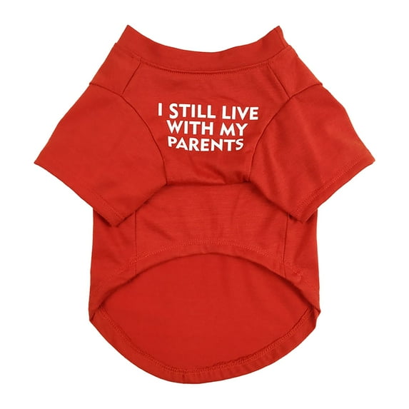 Dog Clothes for Small Dogs Boy and Girl, Soft and Breathable Puppy Round Neck T Shirt with Letters for Pet Dogs Cats, Summer Dog T-Shirts Apparel Clothes,Red,L