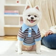 thumbnail image 1 of Cute Dog Clothes Striped Dog Polo Shirts Cute Sweater Puppy Clothes Gentle Sweater Pet Clothes for Small Medium Large Dogs Cats Blue, 1 of 4
