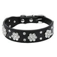thumbnail image 1 of Cute Dog Collar With Bling Bling Rhinestones Diamond Flower Pattern Studded Leather Dog Collar Fit Small And Medium, 1 of 3