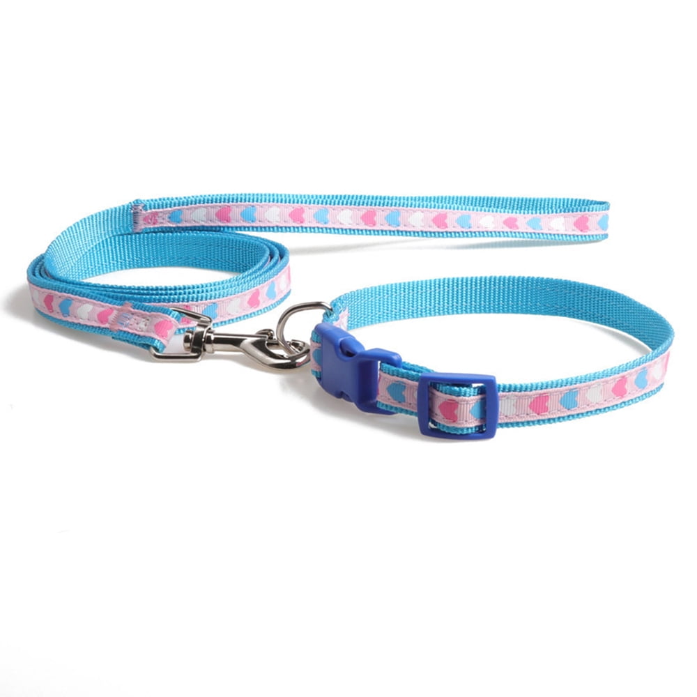 Cute Dog Collar and Leash Set Beautiful Flower Durable Nylon Pet Quick
