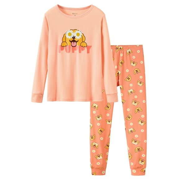 Cute Dog Cotton Pajamas for Girls Size 7 – Daisy Long Sleeves & Pants Pants Clothes Set