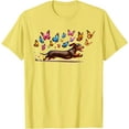 thumbnail image 1 of Cute Dog Cute Dachshund With Butterflies Unisex T-Shirt for Men Women Kids,Cornsilk Color,Size 2XL, 1 of 5