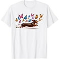 thumbnail image 1 of Cute Dog Cute Dachshund With Butterflies Unisex T-Shirt for Men Women Kids, 1 of 5