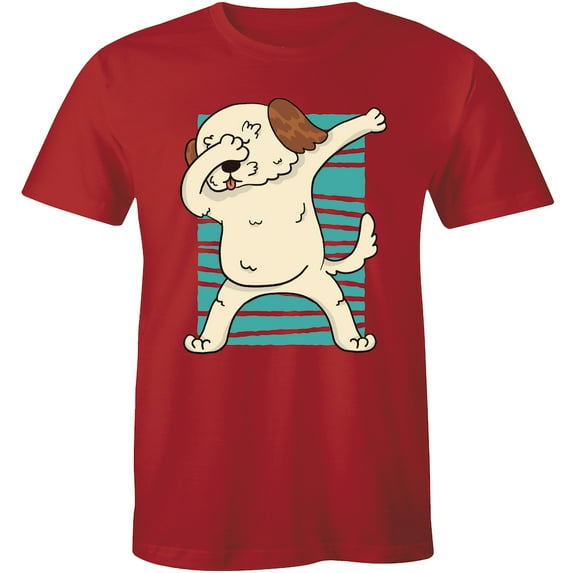 Cute Dog Dance Dabbing Hip-Hop Pose Men's Funny Dancing Animal T-Shirt