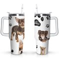 thumbnail image 1 of Cute Dog Design 40oz Tumbler with Handle - Double Wall Insulated Coffee Mug for Women - Dog Mom Gift Travel Cup with Straw, 1 of 7