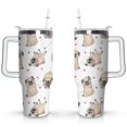 thumbnail image 1 of Cute Dog Design 40oz Tumbler with Handle - Double Wall Insulated Coffee Mug for Women - Dog Mom Gift Travel Cup with Straw, 1 of 7