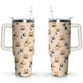 thumbnail image 1 of Cute Dog Design 40oz Tumbler with Handle - Double Wall Insulated Coffee Mug for Women - Dog Mom Gift Travel Cup with Straw, 1 of 7