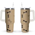 thumbnail image 1 of Cute Dog Design 40oz Tumbler with Handle - Double Wall Insulated Coffee Mug for Women - Dog Mom Gift Travel Cup with Straw, 1 of 7